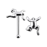 Plain Jumping Frog Ball End Nose Pin