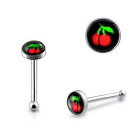 3mm Cherry Ball End Logo Nose Pin