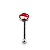 3mm Red Kitty Ball End Logo Nose Pin