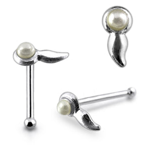 Sperm with Pearl Ball End Nose Pin