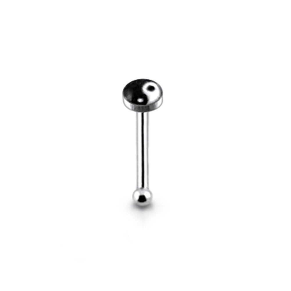 2mm Ying Yang Ball End Logo Nose Pin