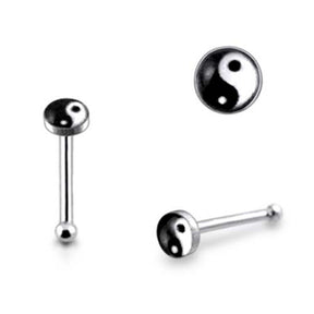 2mm Ying Yang Ball End Logo Nose Pin