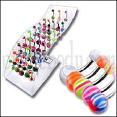 Body Piercing 43PCS. SYEEL UV MIX BELLY RING W/ DISPLAY F.S.