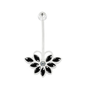 14G BioFlex Base CZ Jeweled Butterfly Navel Ring