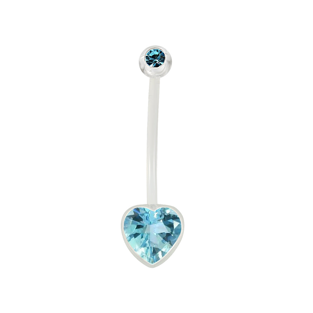 BioFlex Base Heart Jeweled Navel Ring