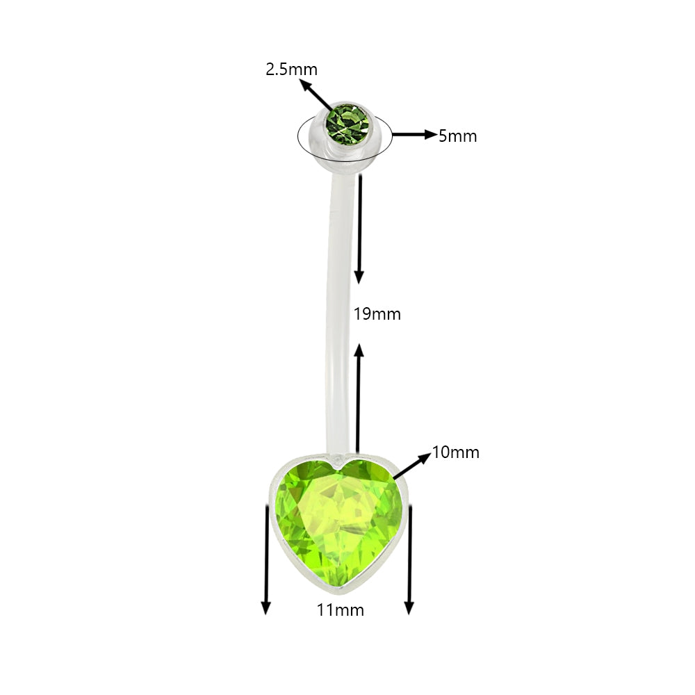 BioFlex Base Heart Jeweled Navel Ring