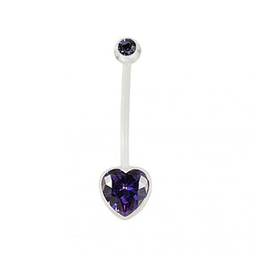 BioFlex Base Heart Jeweled Navel Ring