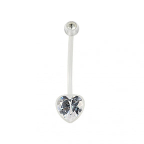 BioFlex Base Heart Jeweled Navel Ring