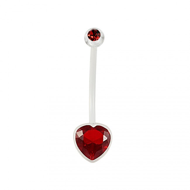 BioFlex Base Heart Jeweled Navel Ring