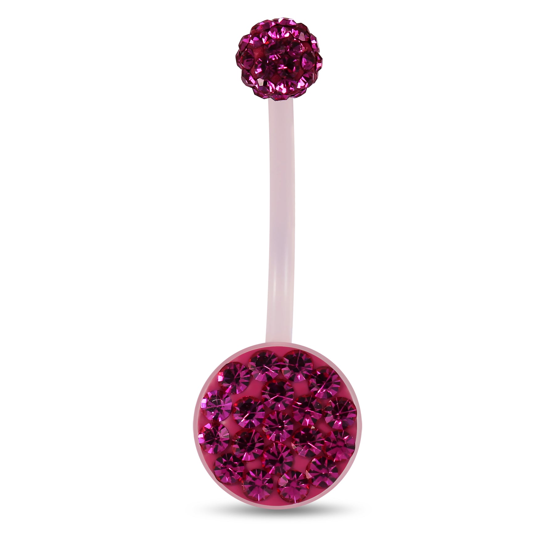 10mm Pink Base BioFlex with Crystal Ferido Top Ball  pregnancy Belly Ring