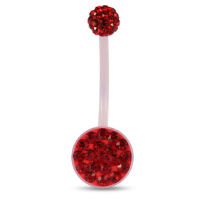 10mm Pink Base BioFlex with Crystal Ferido Top Ball  pregnancy Belly Ring