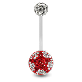 Multi Crystals jeweled star Transparent BioFlex with Crystal Ferido Ball Top pregnancy Belly Ring