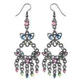 Multi Rhinestone Dangling Costume Earring