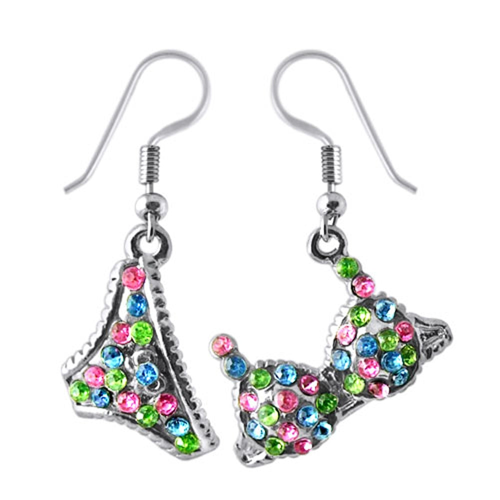 Multi Crystal Dangling Bra Penti Earring Set