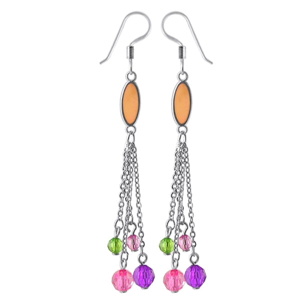 Fancy Multi Rhinestones Dangling Costume Earring