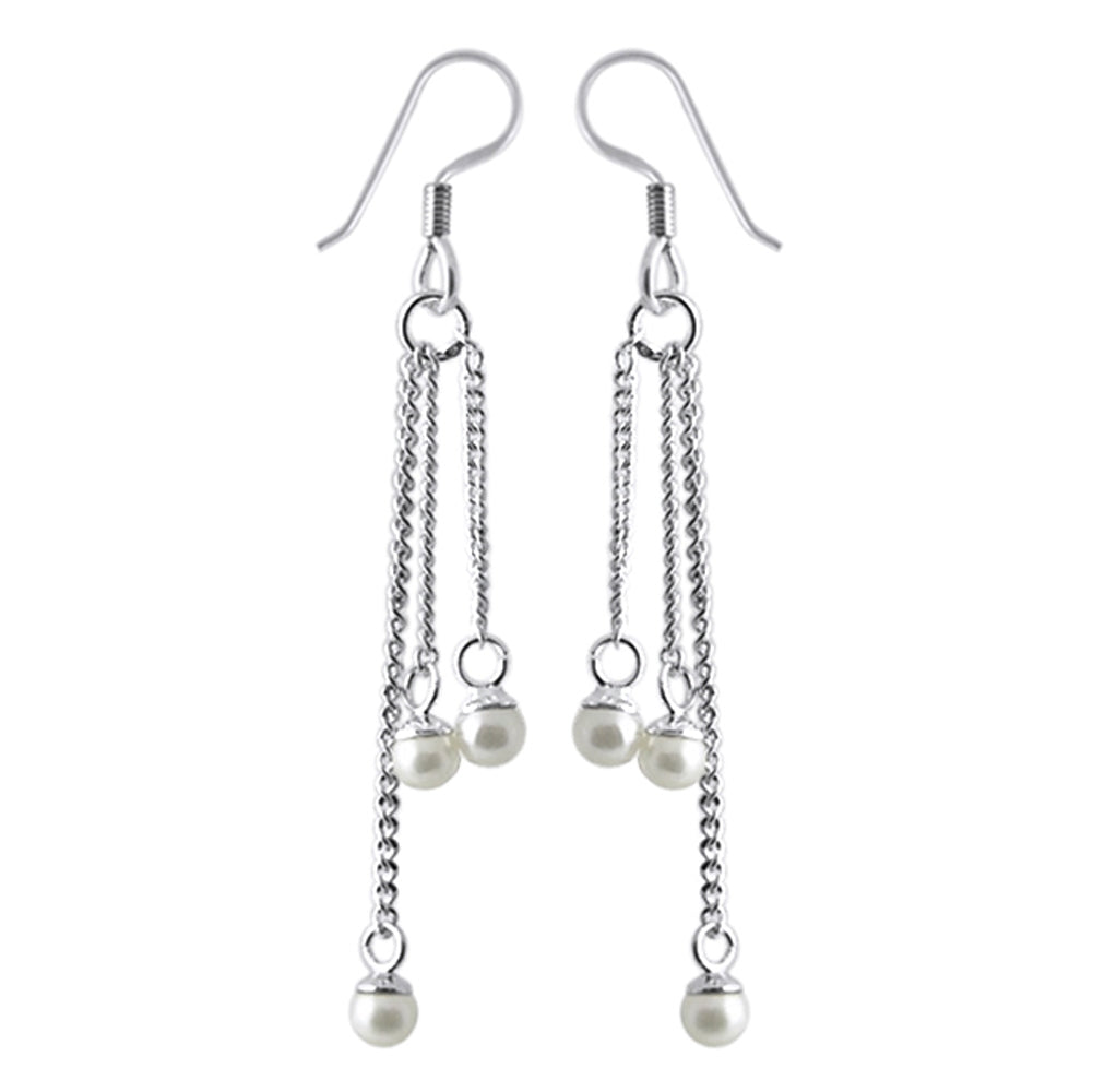 Fancy Sterling Silver Dangling Costume Earring