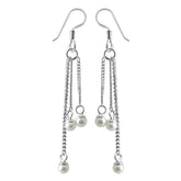 Fancy Sterling Silver Dangling Costume Earring