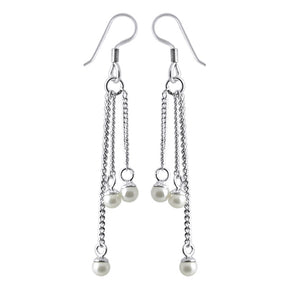 Fancy Sterling Silver Dangling Costume Earring