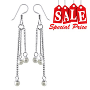 Fancy Sterling Silver Dangling Costume Earring