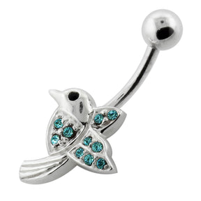 Jeweled Flying Sparrow Navel Belly Bar