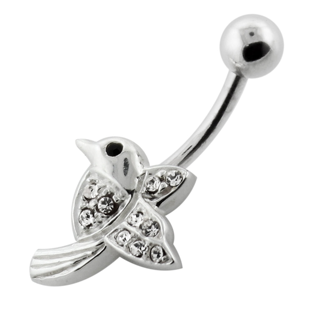 Jeweled Flying Sparrow Navel Belly Bar