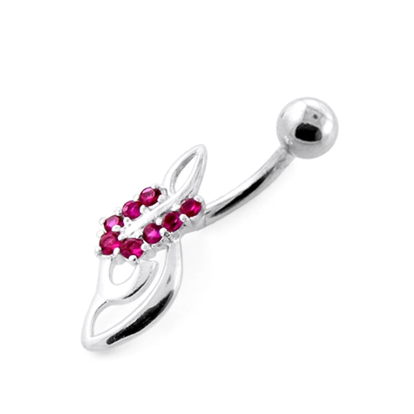 Fancy Jeweled Musical Note Navel Belly Banana
