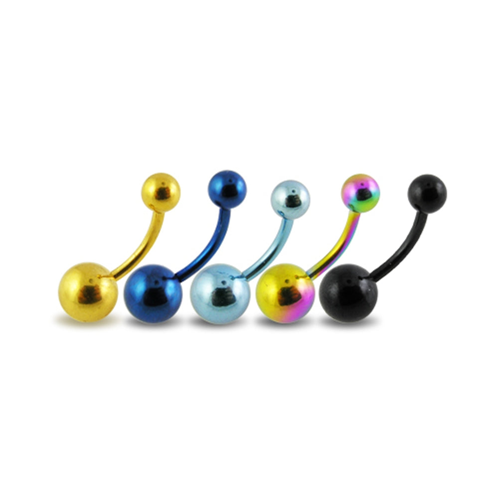 Mix Anodized belly Rings in a Display