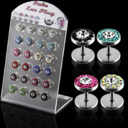 Multi Jeweled Invisible Ear Plug in a Display