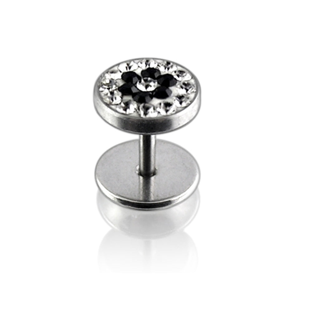 Black Crystal Logo Stone Ear Plug