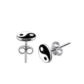 Ying Yang Logo Silver Earring