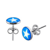 White Star Silver Earring