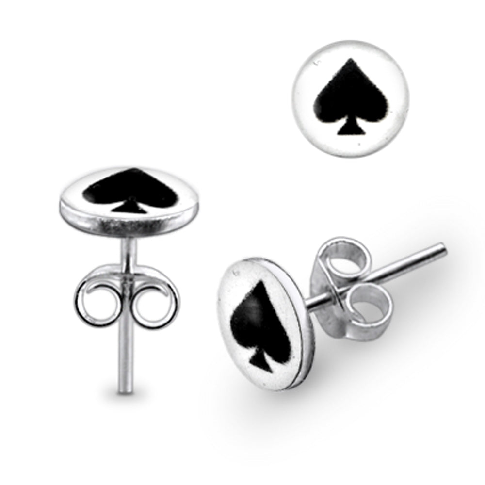 Spade Logo Silver Earring