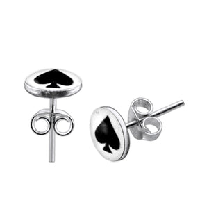 Spade Logo Silver Earring