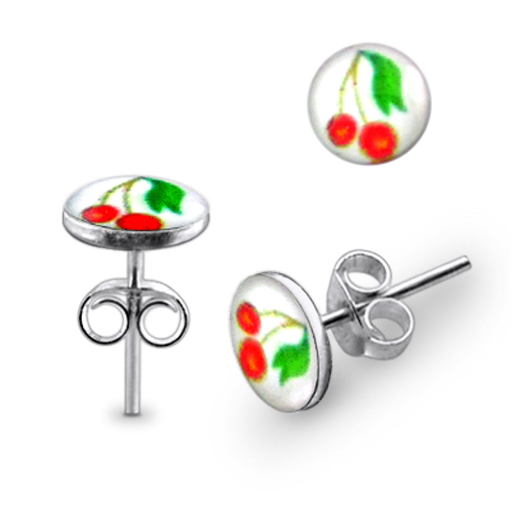 Cherry Logo Silver Earring