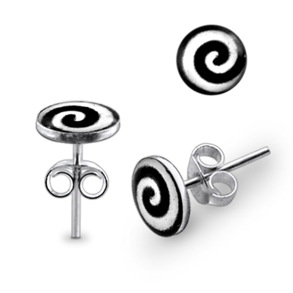 Spiral Logo Silver Earring