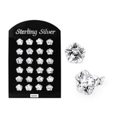 6MM CZ Flower Ear Stud in 12 pair Tray