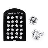 7MM CZ Flower Ear Stud in 12 pair Tray