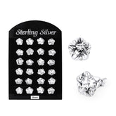 8MM CZ Flower Ear Stud in 12 pair Tray