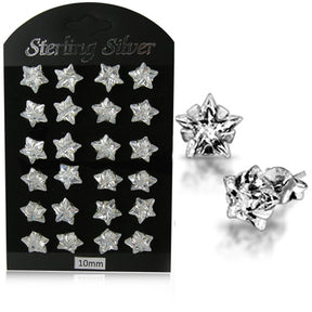 10MM CZ Star Ear Stud in 12 pair Tray