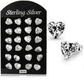 9MM CZ Heart Ear Stud in 12 pair Tray