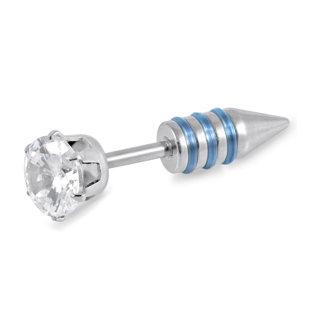 316L Surgical Steel Spike Jeweled Fake Ear Plug