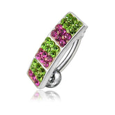 Multi Color Crystal Stone Reverse Bar Navel Ring FDBLY029