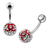 preciosa Red Crystal stone Belly Ring