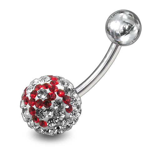 preciosa Red Crystal stone Belly Ring