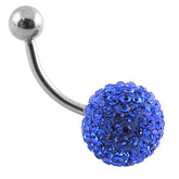 Royal Blue Design Crystal stone SS Bar Belly Ring FDBLY174