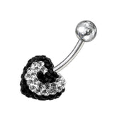 Mix Color Crystal stone Heart Navel Belly Ring