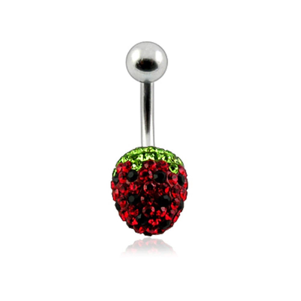 Crystal stone Strawberry Belly Ring