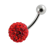 Crystal Orange Stone Jeweled 316L Curved Navel Belly Ring