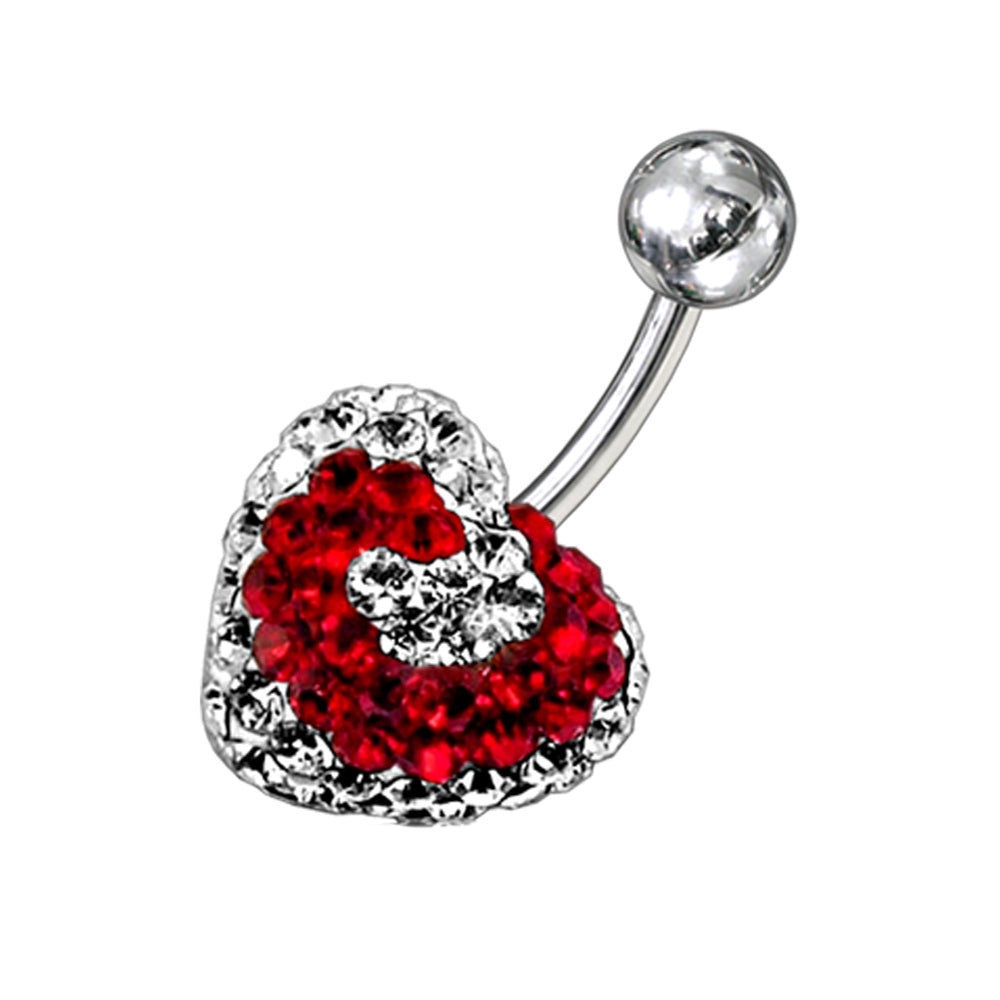 Mix Color Crystal stone Heart Navel Body Jewelry Ring FDBLY282