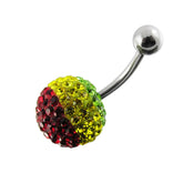 Three Multi Color Crystal stone Belly Body Jewelry Ring FDBLY315